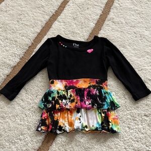 Flowers by Zoe Colorful Tie-Dye Ruffle Dress